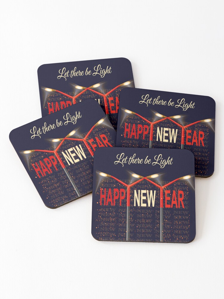 Street Light Collection – Minimal Concept Art Beyond New Year work 179340423 coasters (set of 4) (5)