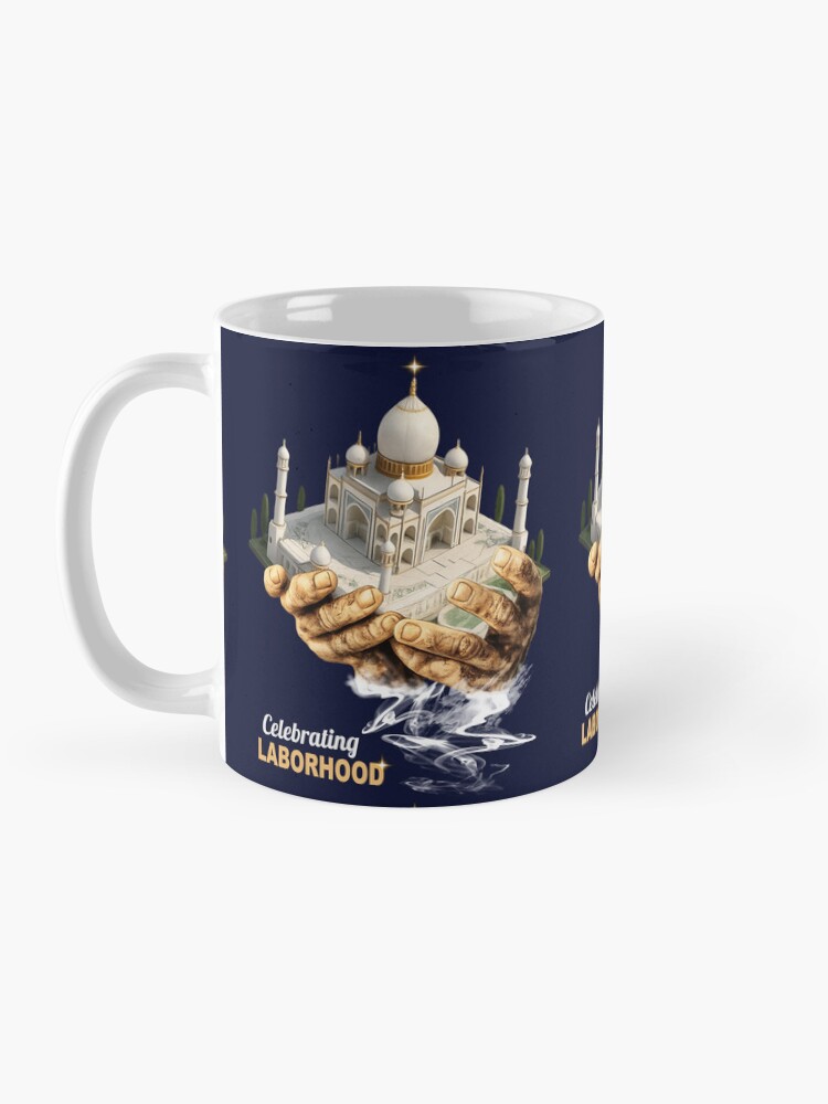 conceptual art showing labor behind Taj Mahal-work 179715298 classic mug (5)